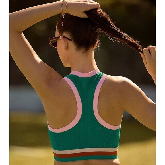 Beach Riot x Anthropologie Gwen Racerback Top Green Size XS - Picture 3 of 11